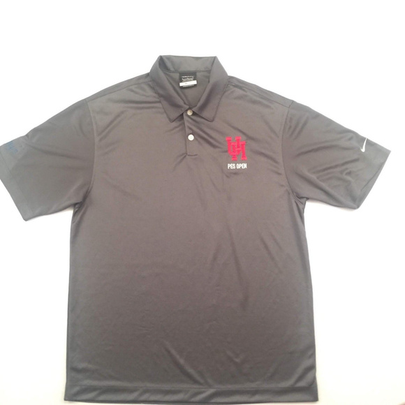 Nike Golf Mens Dri Fit Polo Shirt U of H Size M - Picture 2 of 7